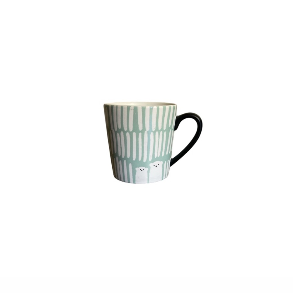 Starbucks Green, Black, and White 6 oz Ceramic Polar Bear Mug